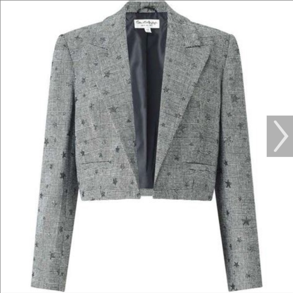 Miss Selfridge cropped blazer with star designs